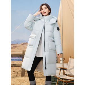 Down jacket long 2025 winter women's new knee-length outdoor fashion casual thick hooded coat